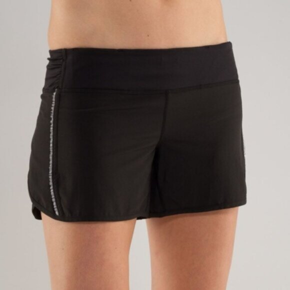Lululemon Turbo Run Black Shorts with Ruffles Size 10 - Picture 1 of 10